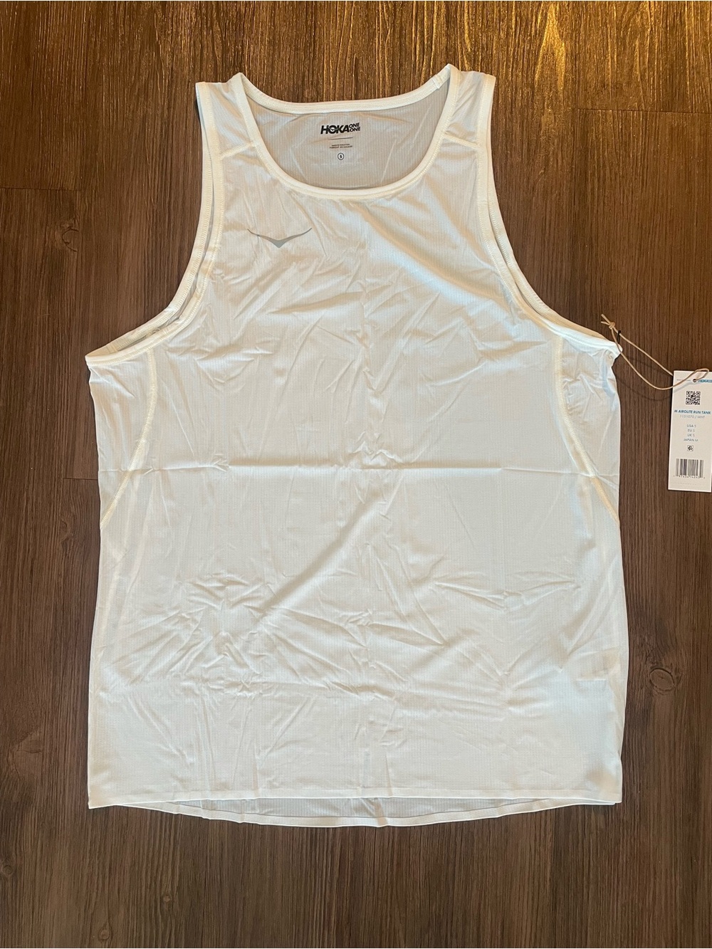 Hoka One One White Performance Tank Top